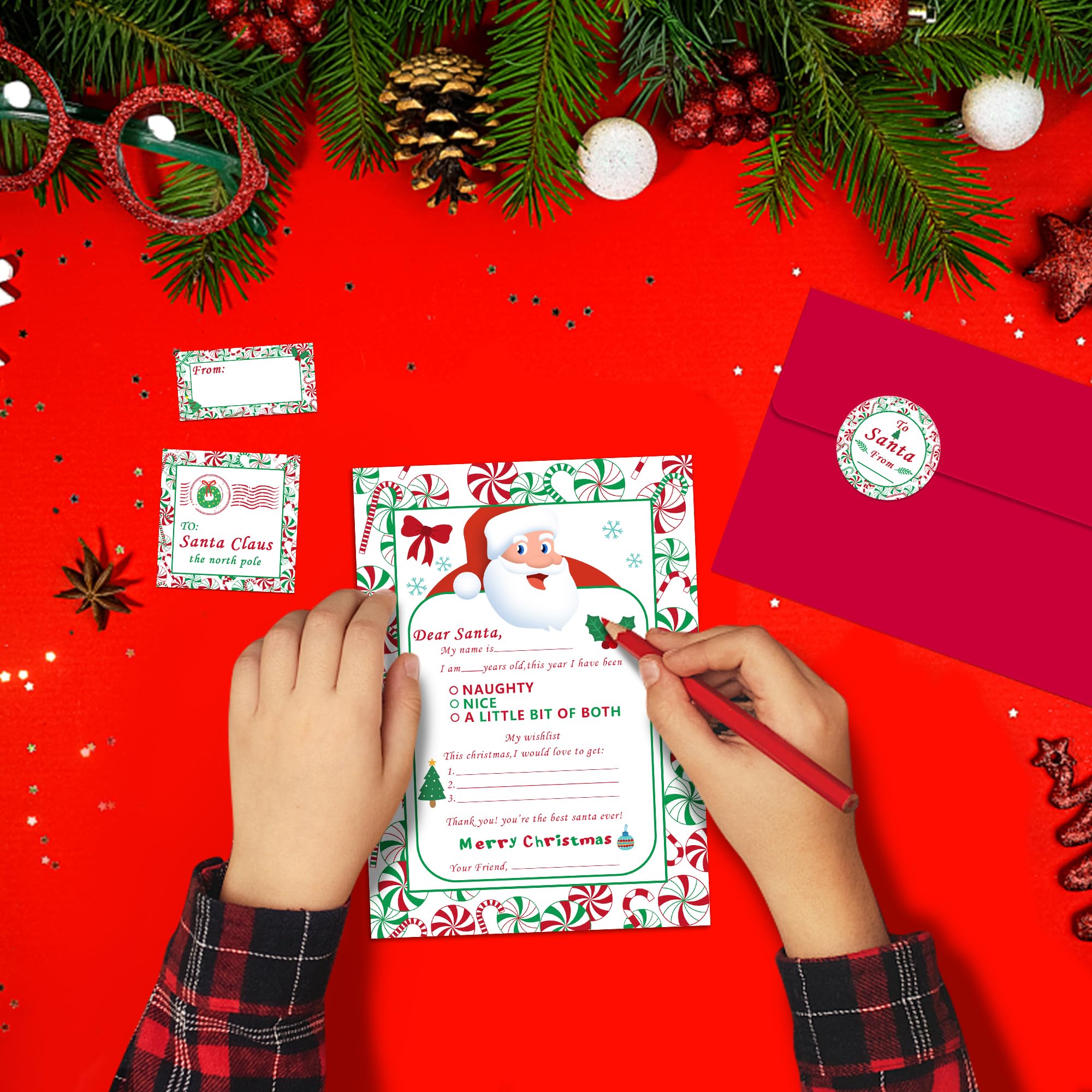 Amazon | Watayo サンタへの公式レターキット 40個セット クリスマス
